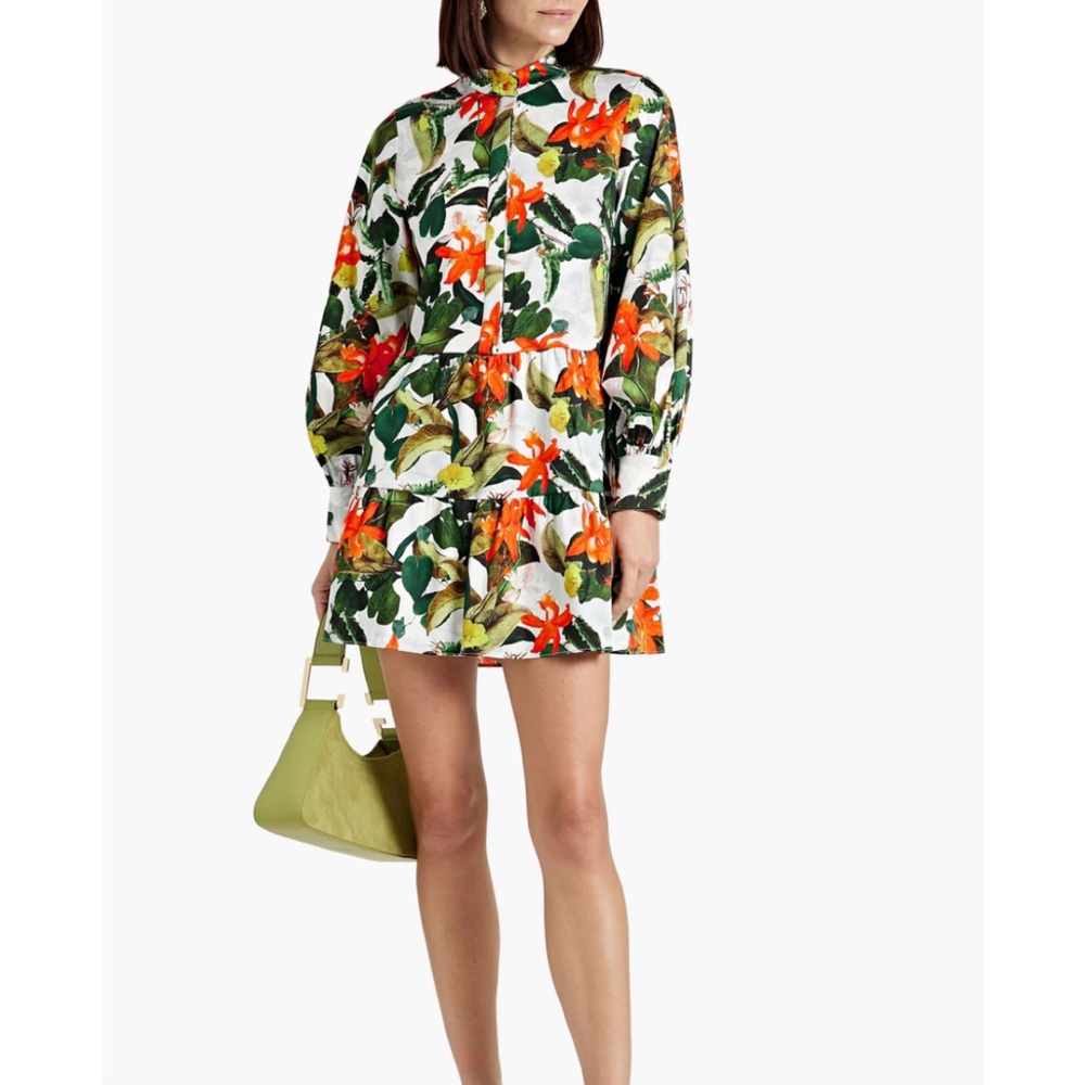 ALICE + OLIVIA Cailin floral-print cotton-blend poplin mini dress